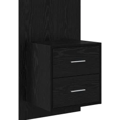 vidaXL Cabecero con Mueble 3 pcs Madera de ingeniería Roble negro New