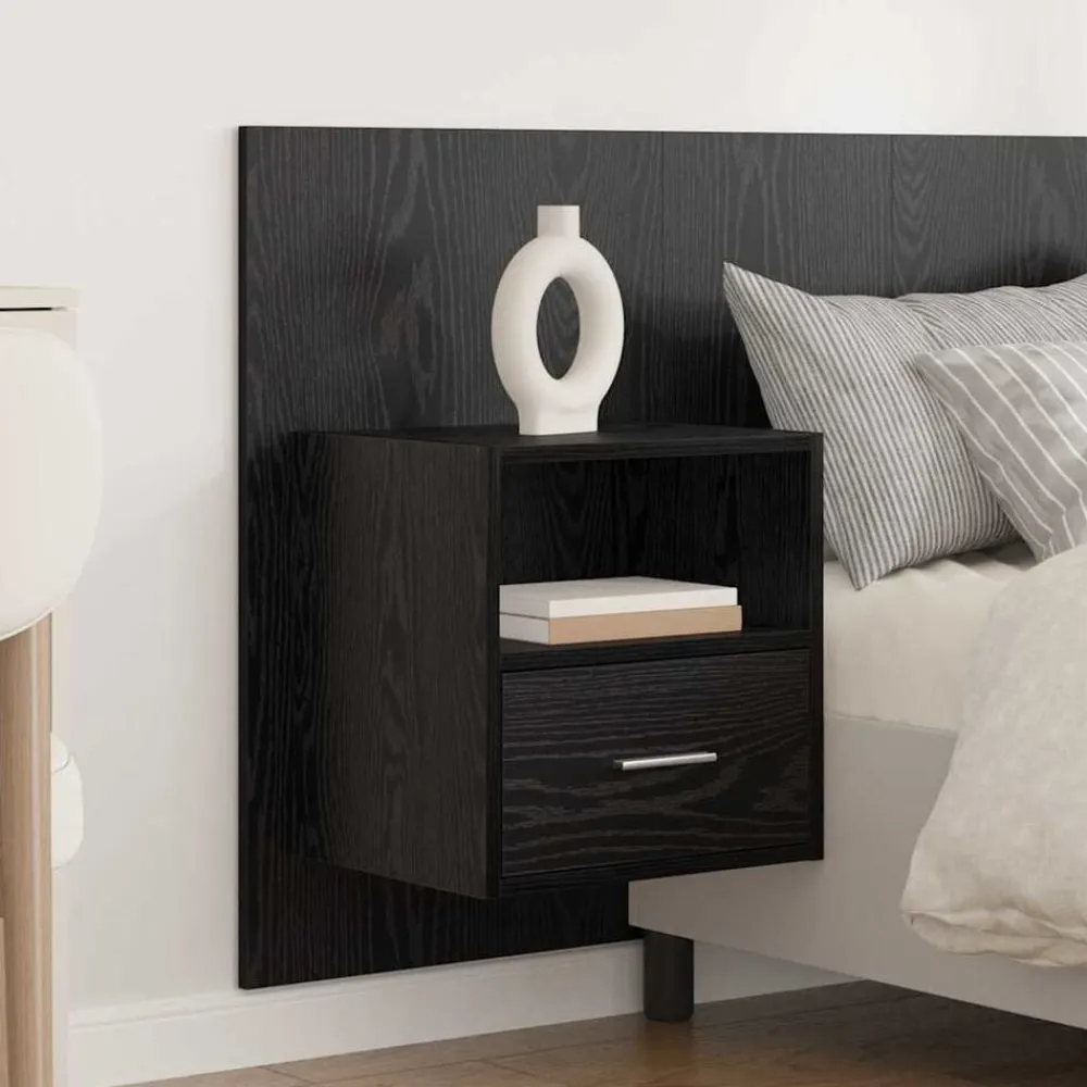 vidaXL Cabecero con Mueble 3 pcs Madera de ingeniería Roble negro Best