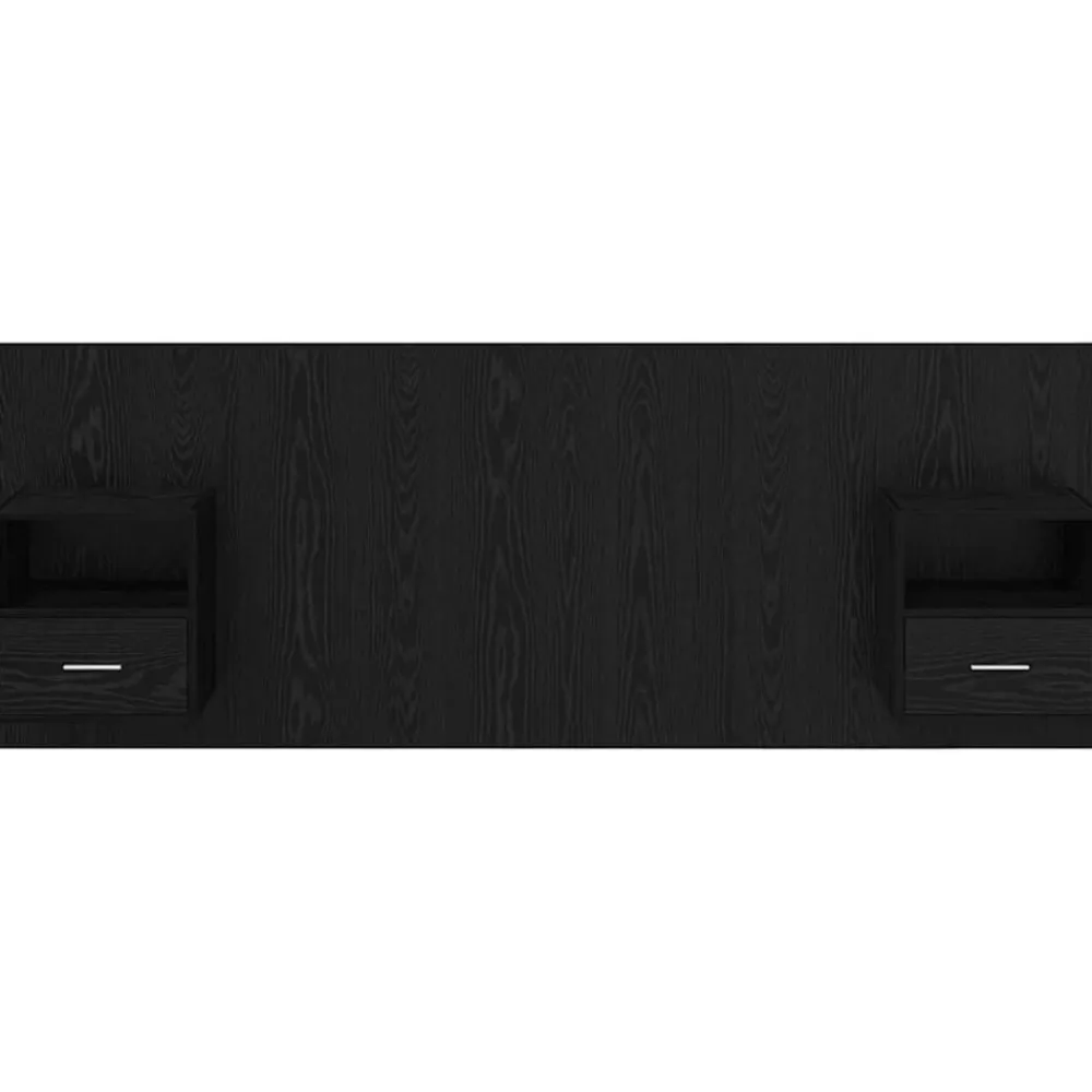 vidaXL Cabecero con Mueble 3 pcs Madera de ingeniería Roble negro Best