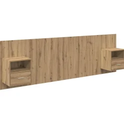 vidaXL Cabecero con Mueble 3 pcs Roble artesanal Madera de ingeniería Roble artisan