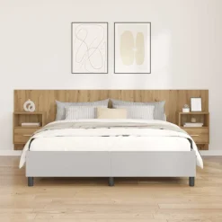 vidaXL Cabecero con Mueble 3 pcs Roble artesanal Madera de ingeniería Roble artisan