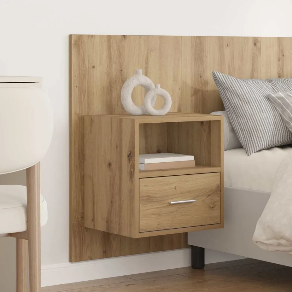 vidaXL Cabecero con Mueble 3 pcs Roble artesanal Madera de ingeniería Roble artisan