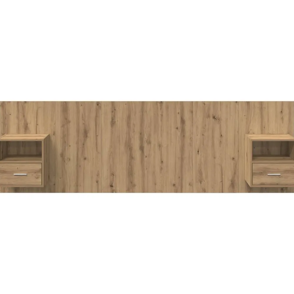 vidaXL Cabecero con Mueble 3 pcs Roble artesanal Madera de ingeniería Roble artisan