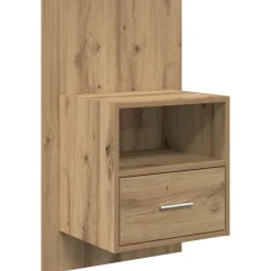 vidaXL Cabecero con Mueble 3 pcs Roble artesanal Madera de ingeniería Roble artisan Discount