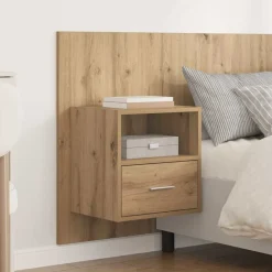 vidaXL Camas Y Accesorios-Cabecero con Mueble 3 pcs Roble artesanal Madera de ingeniería