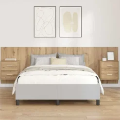 vidaXL Cabecero con Mueble 3 pcs Roble artesanal Madera de ingeniería Roble artisan Outlet