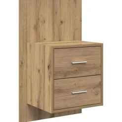 vidaXL Cabecero con Mueble 3 pcs Roble artesanal Madera de ingeniería Roble artisan Outlet