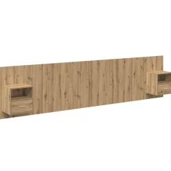 vidaXL Camas Y Accesorios-Cabecero con Mueble 3 pcs Roble artesanal Madera de ingeniería
