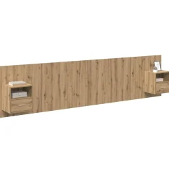 vidaXL Camas Y Accesorios-Cabecero con Mueble 3 pcs Roble artesanal Madera de ingeniería