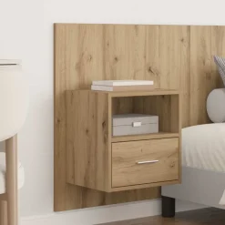 vidaXL Camas Y Accesorios-Cabecero con Mueble 3 pcs Roble artesanal Madera de ingeniería