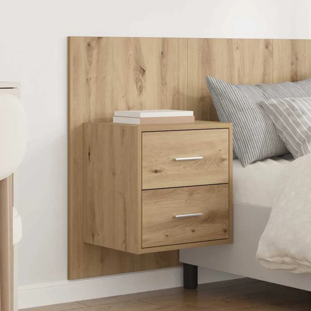 vidaXL Cabecero con Mueble 3 pcs Roble artesanal Madera de ingeniería Roble artisan Sale