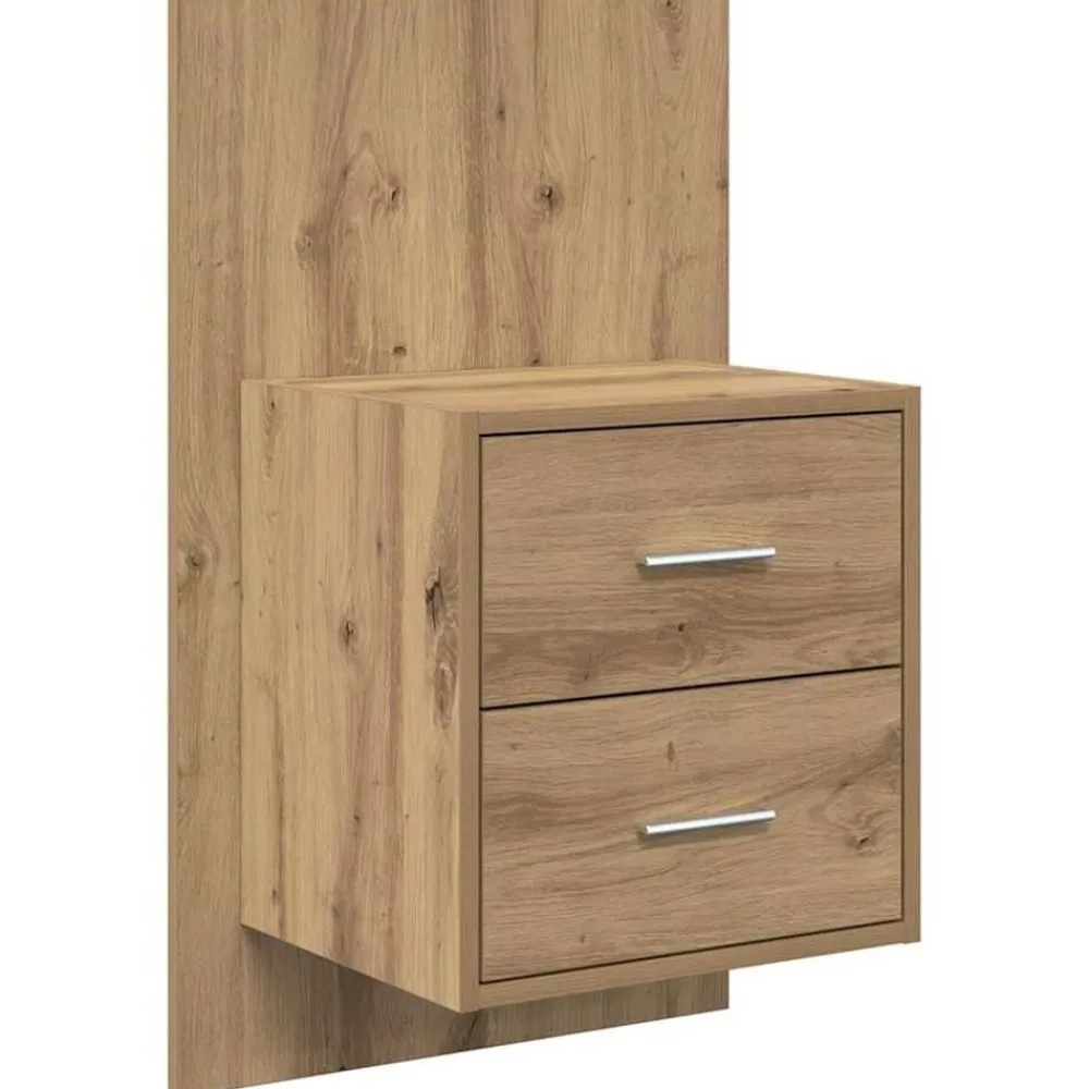 vidaXL Cabecero con Mueble 3 pcs Roble artesanal Madera de ingeniería Roble artisan Sale