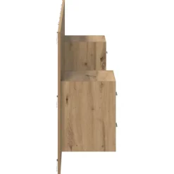 vidaXL Cabecero con Mueble 3 pcs Roble artesanal Madera de ingeniería Roble artisan Sale