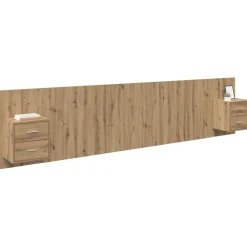 vidaXL Camas Y Accesorios-Cabecero con Mueble 3 pcs Roble artesanal Madera de ingeniería