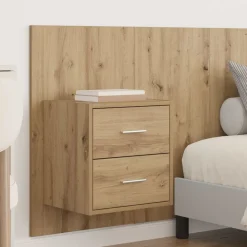 vidaXL Camas Y Accesorios-Cabecero con Mueble 3 pcs Roble artesanal Madera de ingeniería