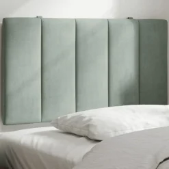 vidaXL Cabecero de cama acolchado Hanko terciopelo 80 cm Gris claro Hot