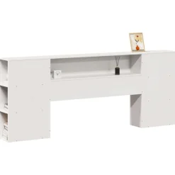 vidaXL Cabecero de cama almacenaje madera maciza pino 200 cm Blanco Online