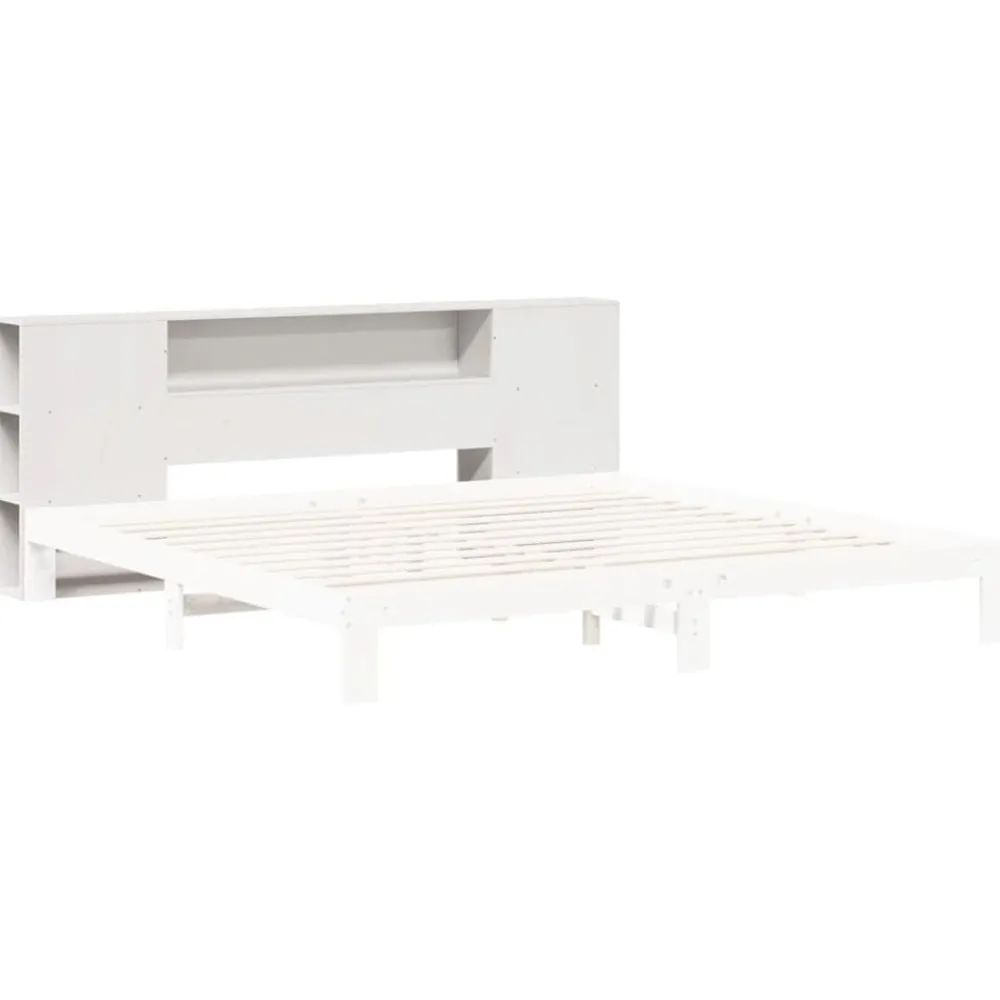 vidaXL Cabecero de cama almacenaje madera maciza pino 200 cm Blanco Online