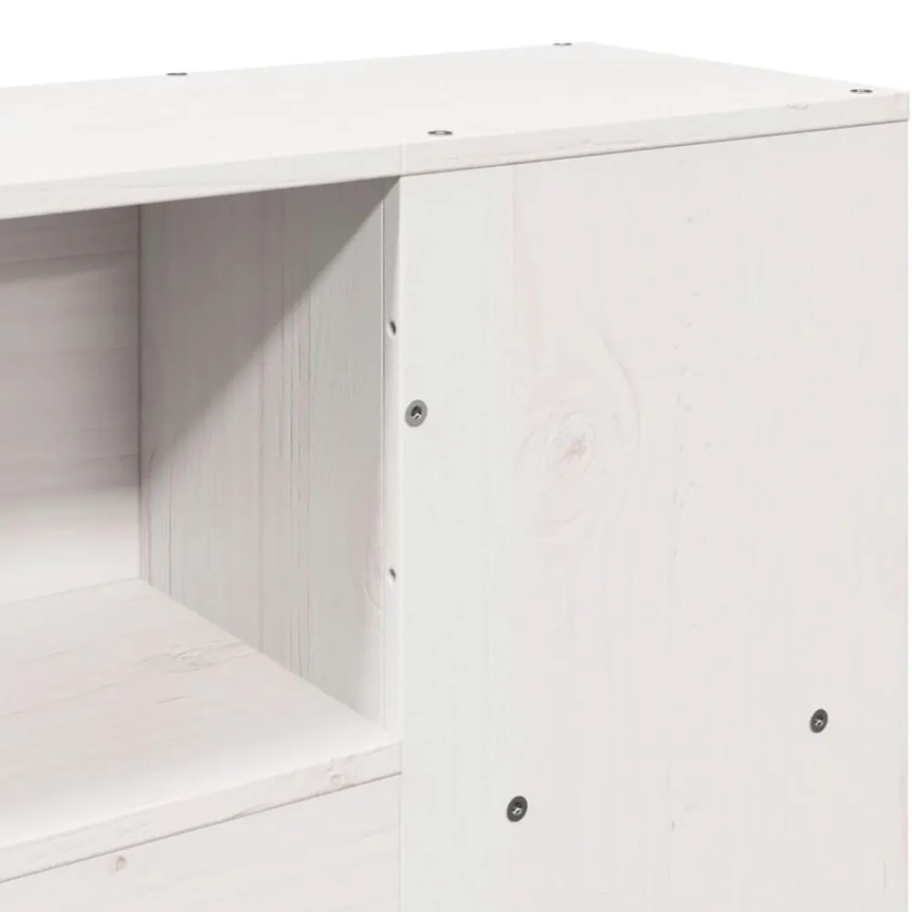 vidaXL Cabecero de cama almacenaje madera maciza pino 200 cm Blanco Online