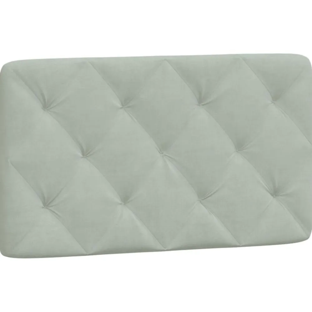 vidaXL Cabecero de cama acolchado terciopelo 80 cm Gris claro Online