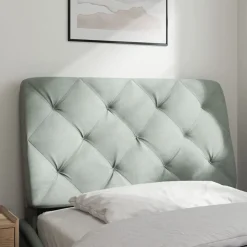 vidaXL Cabecero de cama acolchado terciopelo 80 cm Gris claro Online