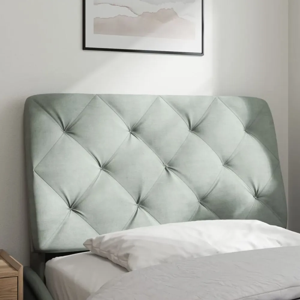 vidaXL Cabecero de cama acolchado terciopelo 80 cm Gris claro Online