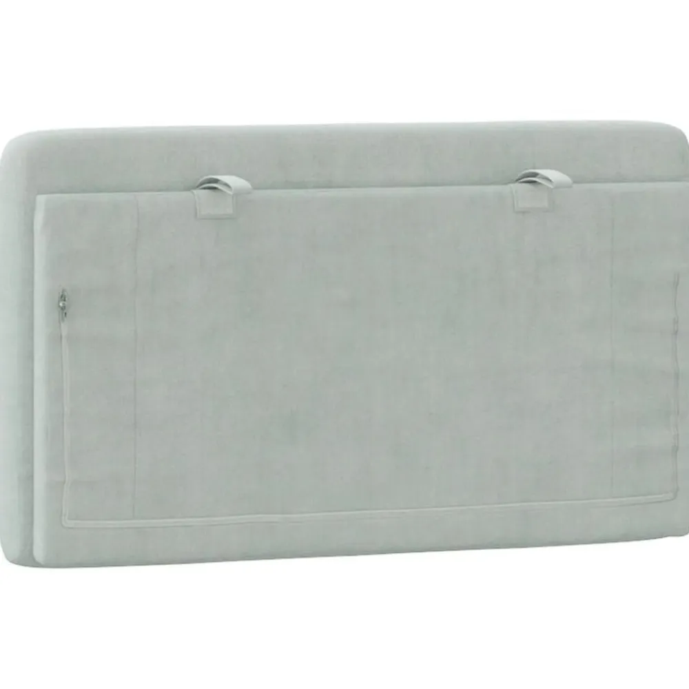 vidaXL Cabecero de cama acolchado terciopelo 80 cm Gris claro Online