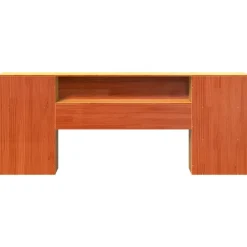 vidaXL Cabecero de cama almacenaje madera maciza pino marrón 200 cm Marrón cera Online
