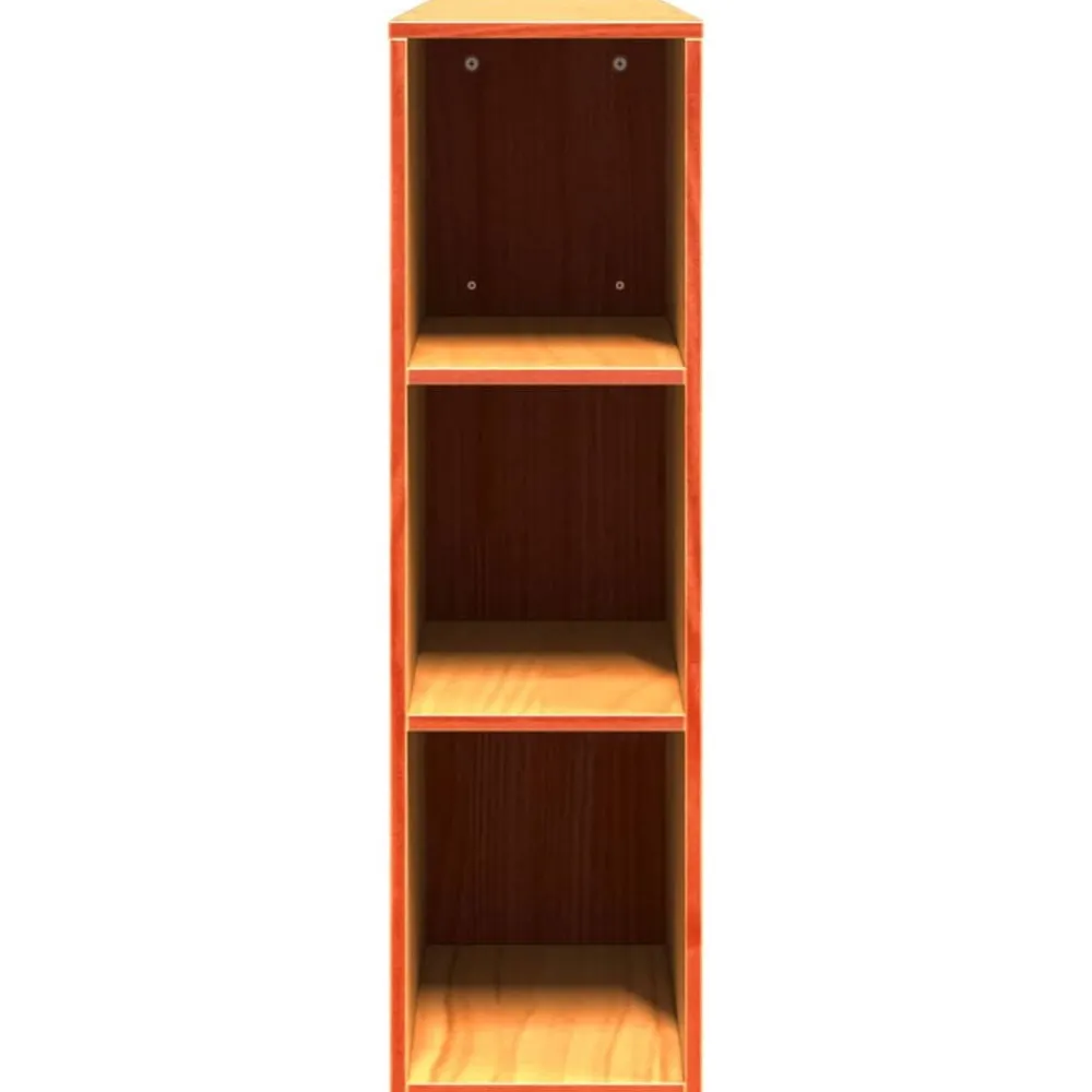 vidaXL Cabecero de cama almacenaje madera maciza pino marrón 200 cm Marrón cera Online