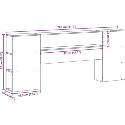 vidaXL Cabecero de cama almacenaje madera maciza pino marrón 200 cm Marrón cera Online