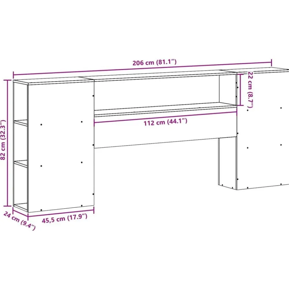 vidaXL Cabecero de cama almacenaje madera maciza pino marrón 200 cm Marrón cera Online