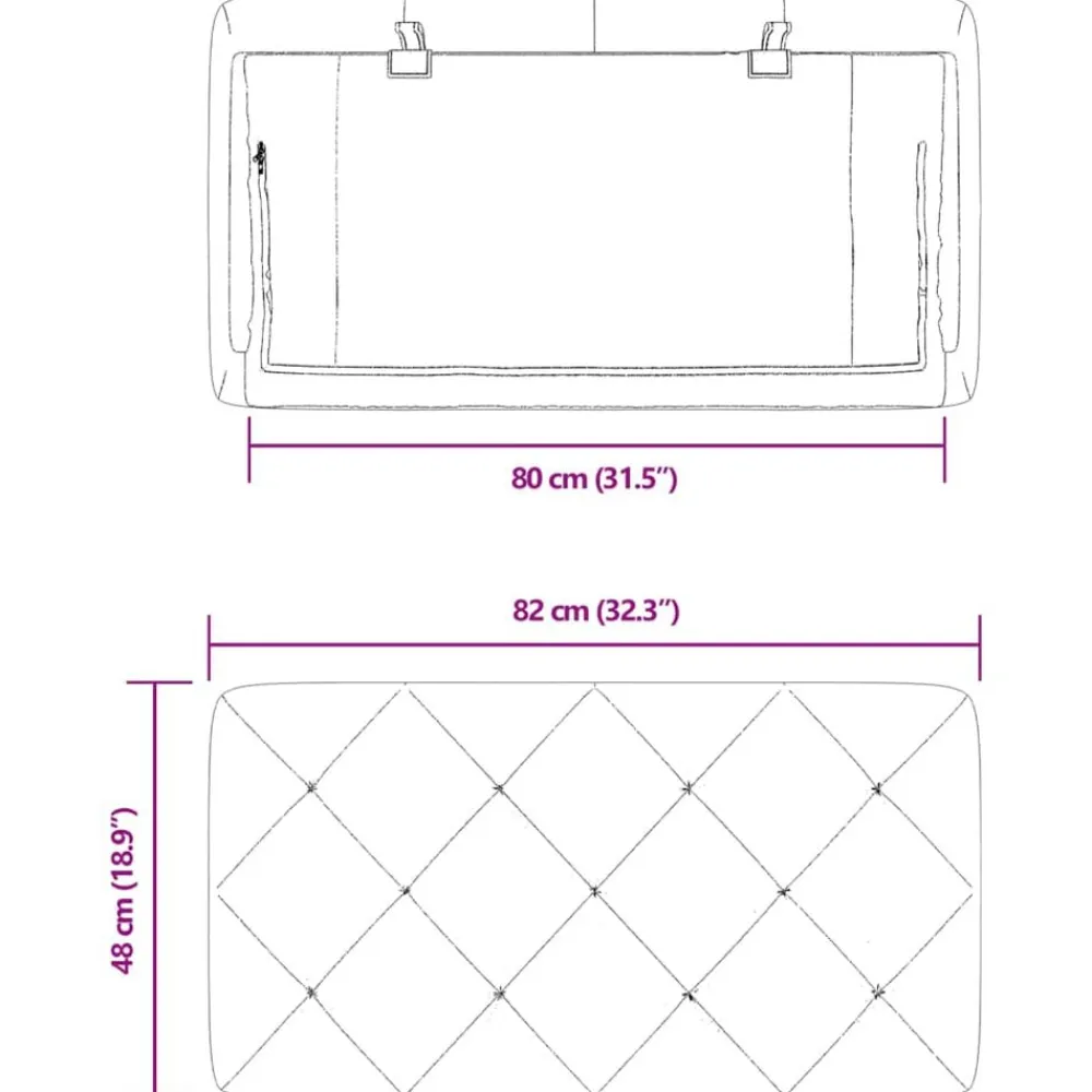 vidaXL Camas Y Accesorios-Cabecero de cama acolchado terciopelo 80 cm