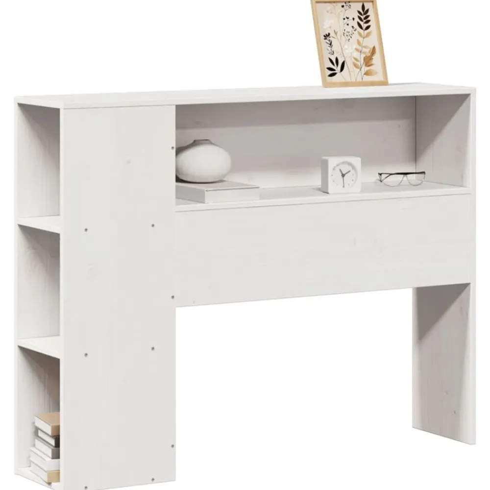 vidaXL Cabecero de cama almacenaje madera maciza pino 75 cm Blanco Outlet