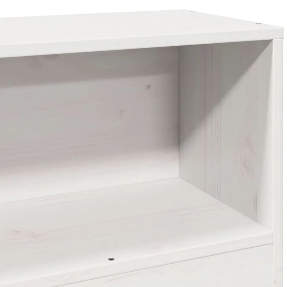 vidaXL Cabecero de cama almacenaje madera maciza pino 75 cm Blanco Outlet