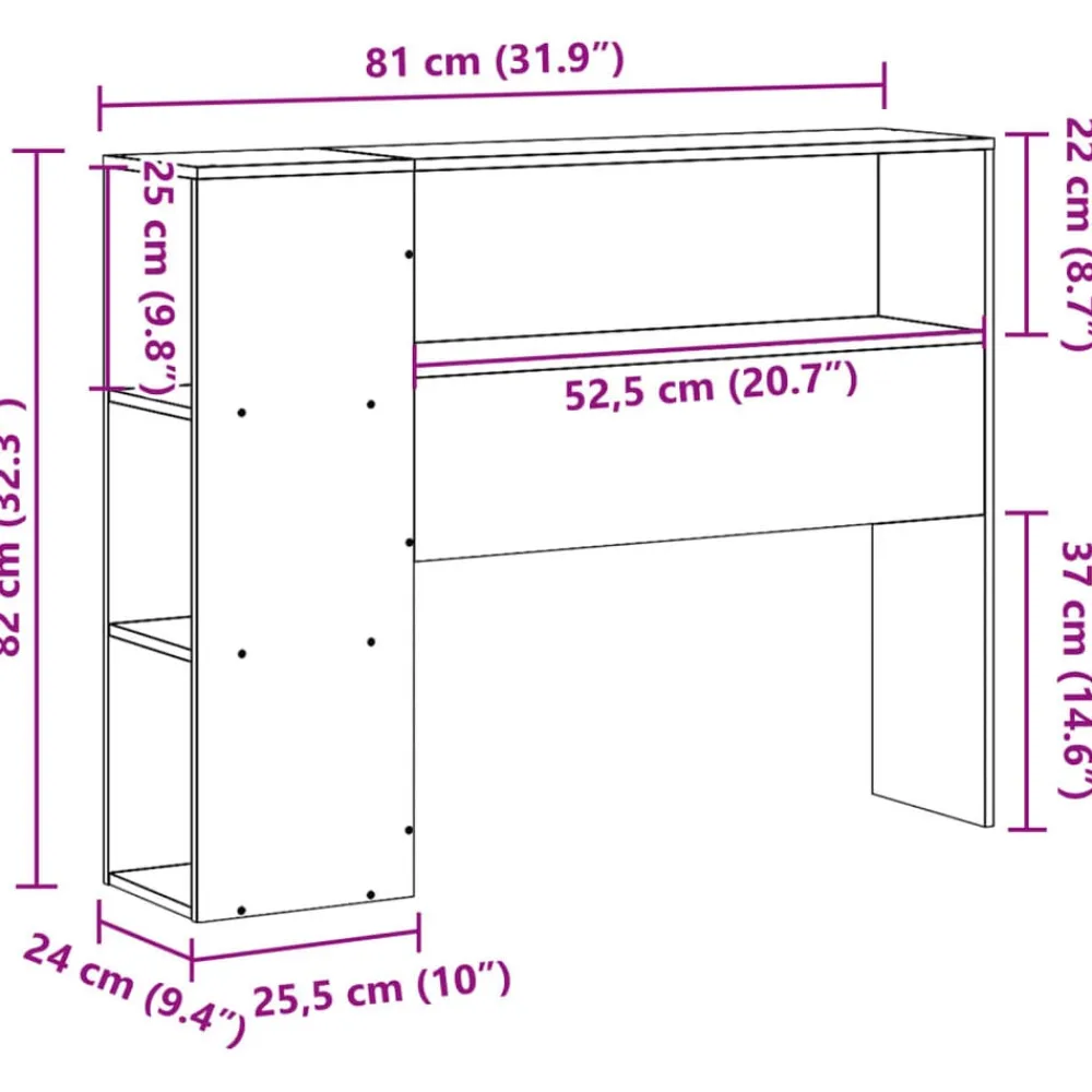 vidaXL Cabecero de cama almacenaje madera maciza pino 75 cm Blanco Outlet