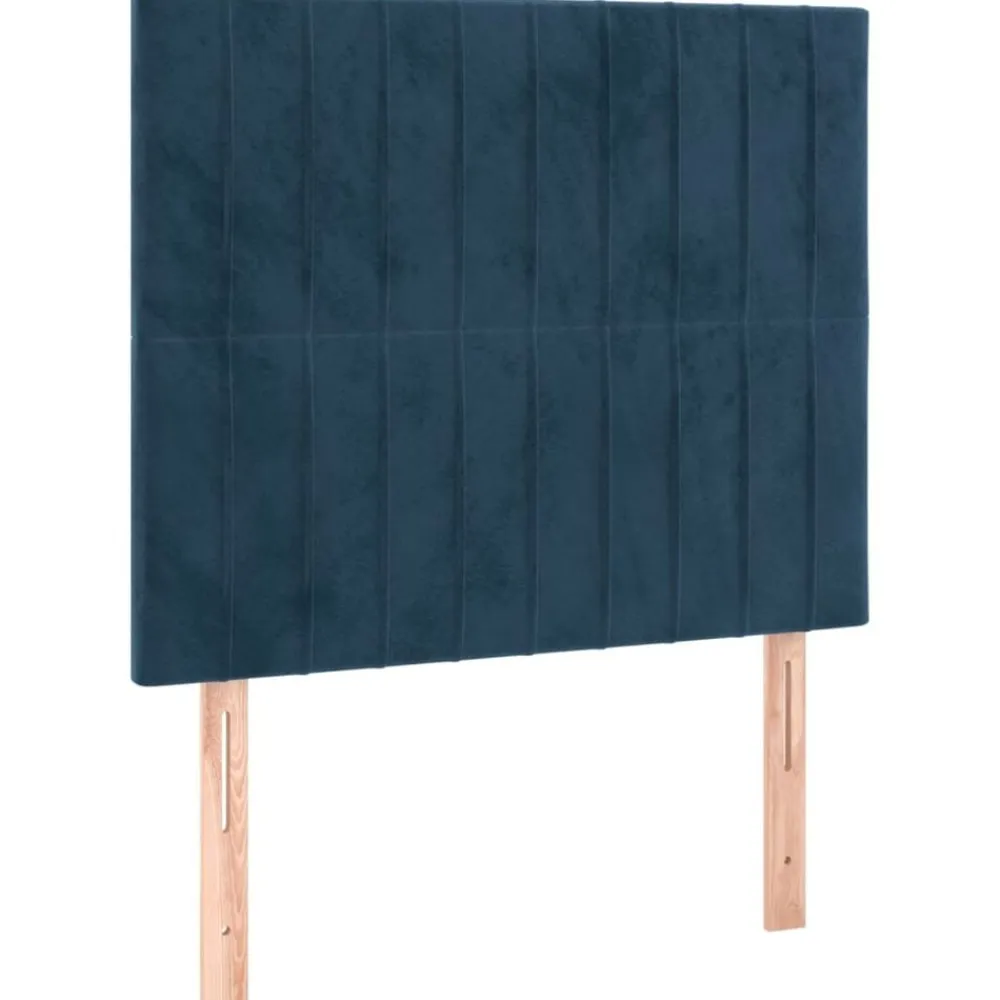 vidaXL Cabecero de cama 80x5x118/128 cm Terciopelo Azul oscuro New