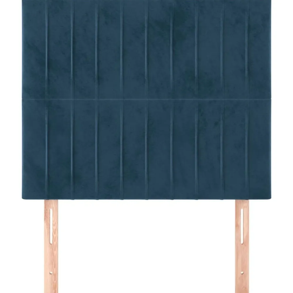 vidaXL Cabecero de cama 80x5x118/128 cm Terciopelo Azul oscuro New