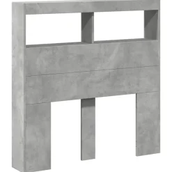 vidaXL Cabecero de cama con luz LED gris hormigón 100x17x102 cm Gris hormigón Discount