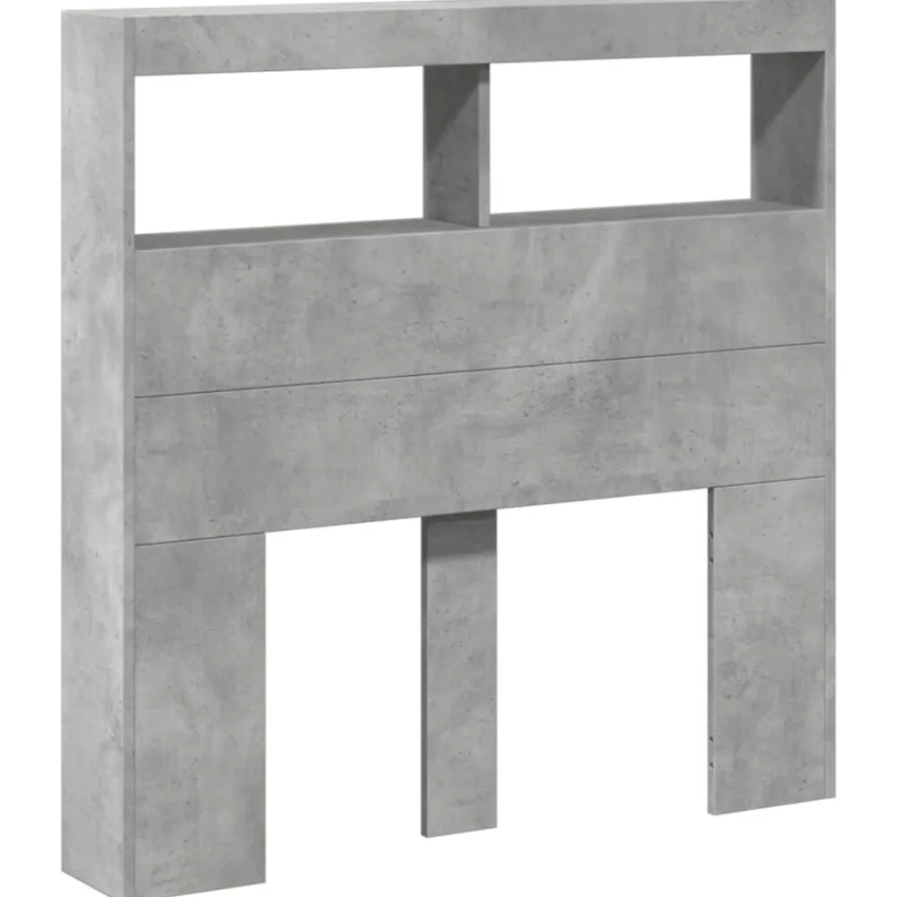 vidaXL Cabecero de cama con luz LED gris hormigón 100x17x102 cm Gris hormigón Discount