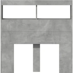 vidaXL Cabecero de cama con luz LED gris hormigón 100x17x102 cm Gris hormigón Discount