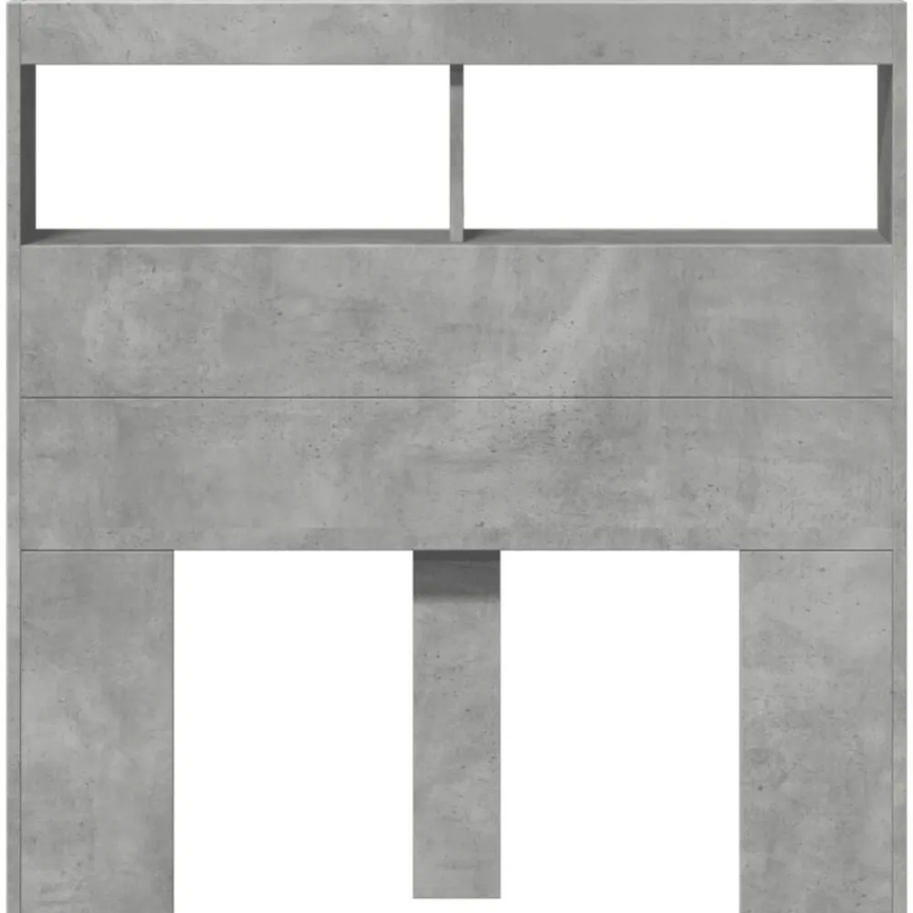 vidaXL Cabecero de cama con luz LED gris hormigón 100x17x102 cm Gris hormigón Discount