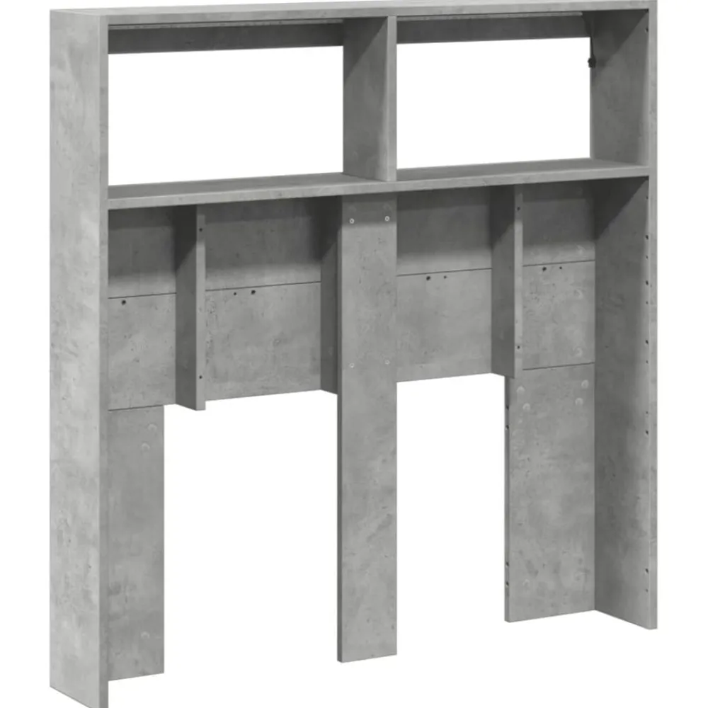 vidaXL Cabecero de cama con luz LED gris hormigón 100x17x102 cm Gris hormigón Discount
