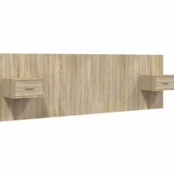 vidaXL Cabecero de cama con mesitas madera contrachapada Roble Sonoma Outlet