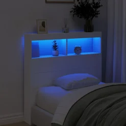 vidaXL Cabecero de cama con LED 100x17x102 cm Blanco Sale