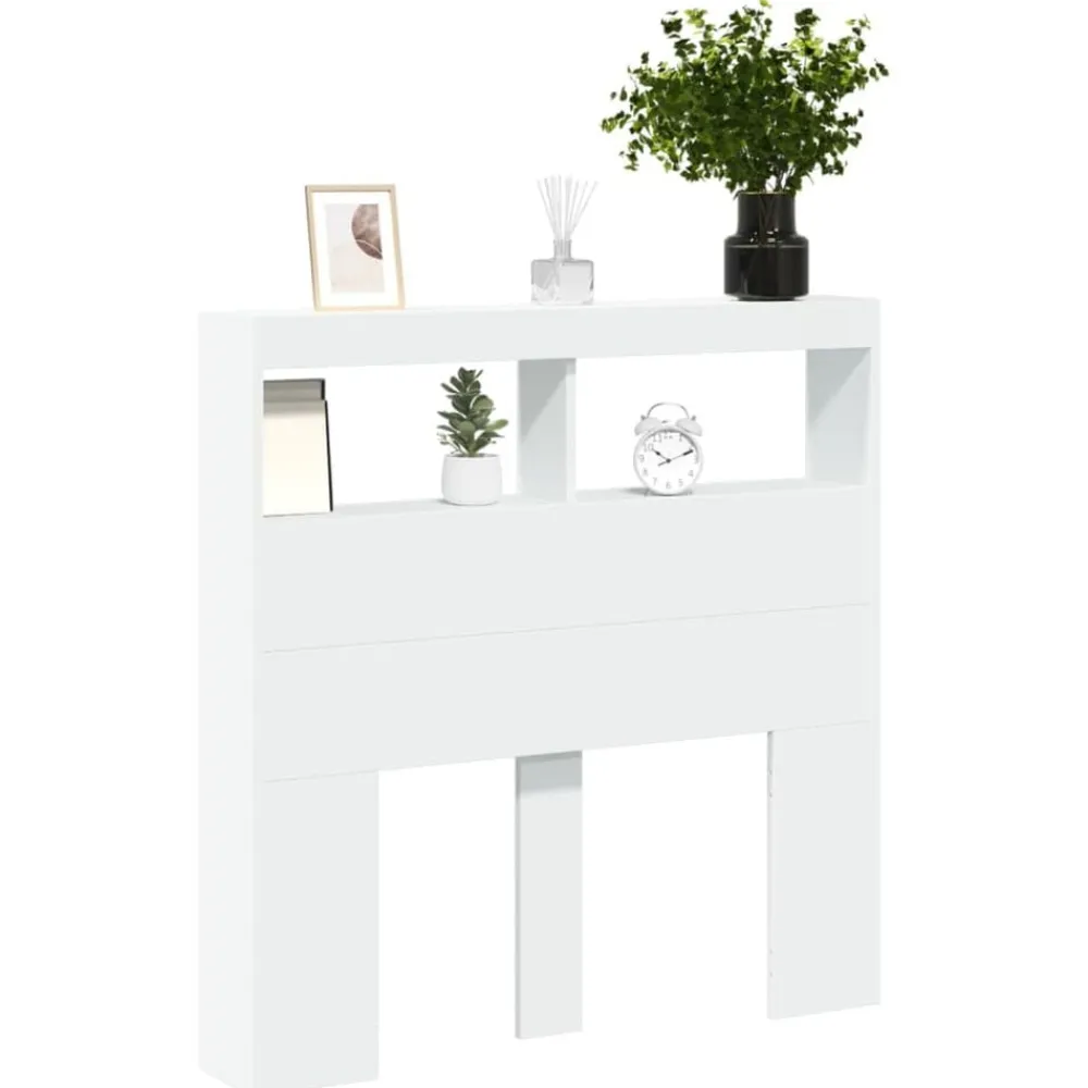 vidaXL Cabecero de cama con LED 100x17x102 cm Blanco Sale