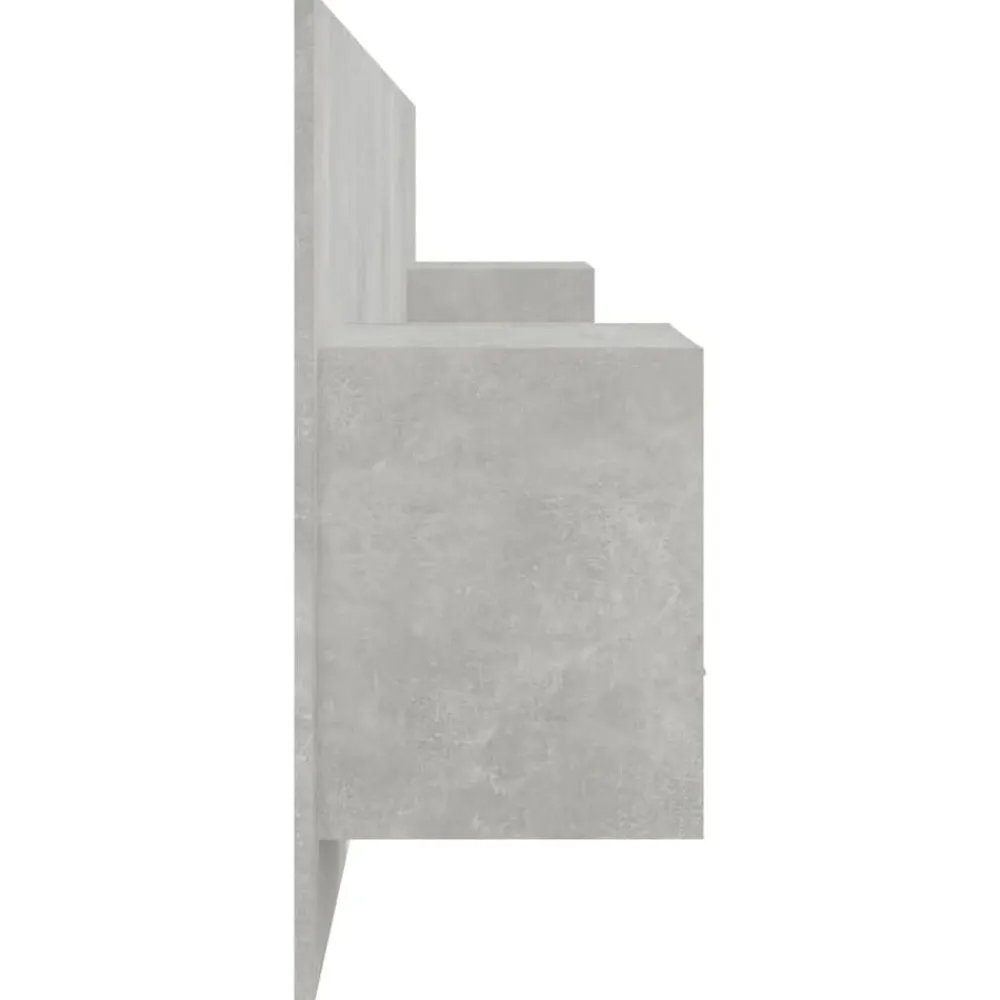 vidaXL Camas Y Accesorios-Cabecero de cama con mesitas madera contrachapada gris hormigón