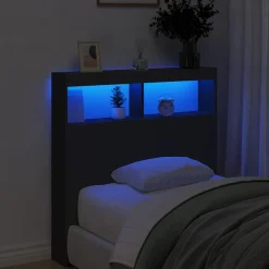 vidaXL Cabecero de cama con LED 100x17x102 cm Negro New