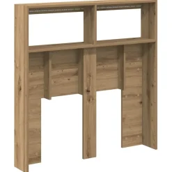vidaXL Camas Y Accesorios-Cabecero de cama con LED roble artesanal 100x17x102 cm