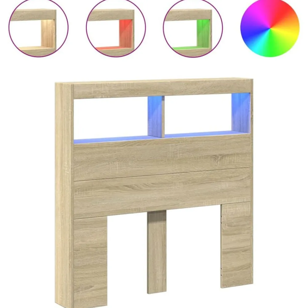 vidaXL Camas Y Accesorios-Cabecero de cama con LED 100x17x102 cm