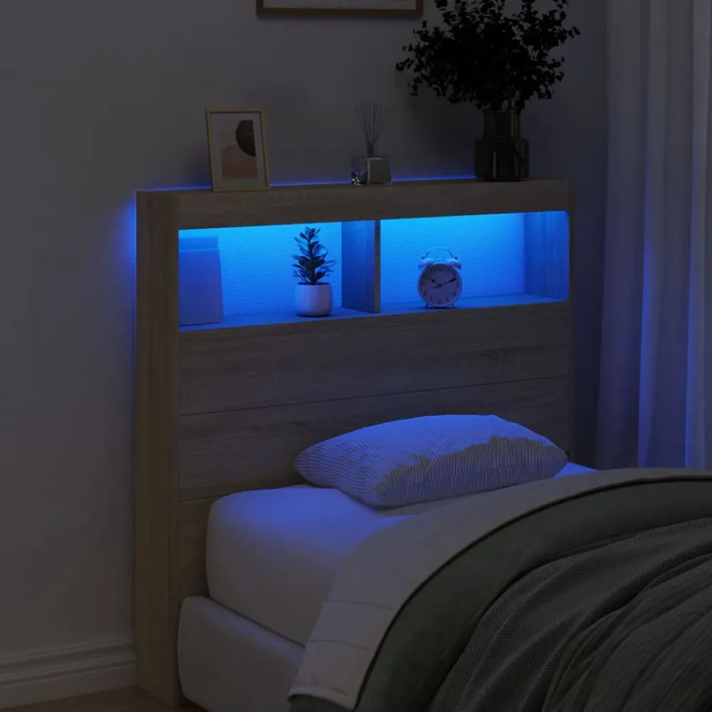 vidaXL Camas Y Accesorios-Cabecero de cama con LED 100x17x102 cm